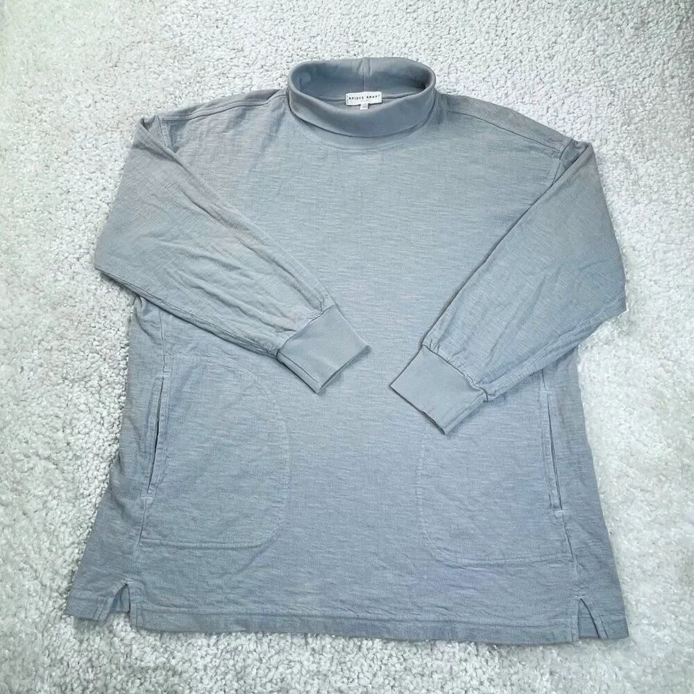 A Piece Apart Emprys Tunic Sweater Organic Cotton Blue Womens Large FLAWS